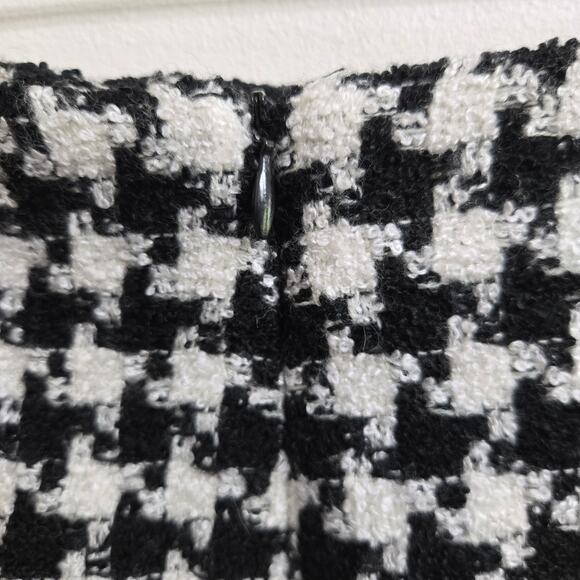 Liz Claiborne Vintage Y2K Old Money Preppy Wool Blend Tweed Houndstooth Skirt 14 - Picture 6 of 11